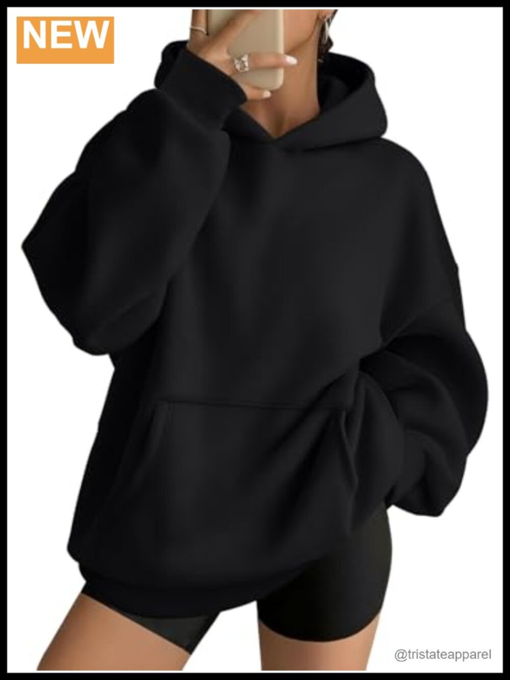Oversized Hoodie Pullover Sweatshirt Polyester